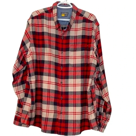 Eddie Bauer, men’s plaid shirt,  midweight, wrinkle free - Picture 1 of 8